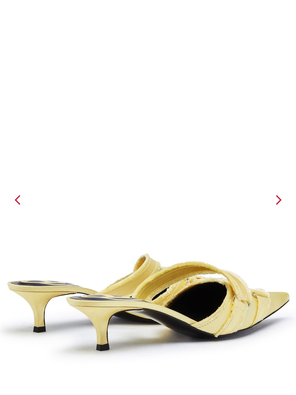 Diesel Pale Yellow Pointed Slip-On Kitten Heel Mules - Picture 4 of 7